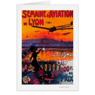 Semaine d' Aviation De Lyon Vintage Poster