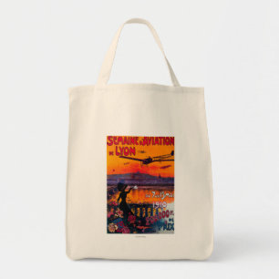 Semaine d' Aviation De Lyon Vintage Poster Tote Bag