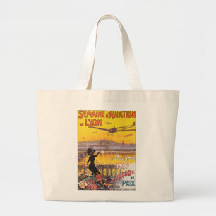 Semaine d'Aviation de Lyon Large Tote Bag
