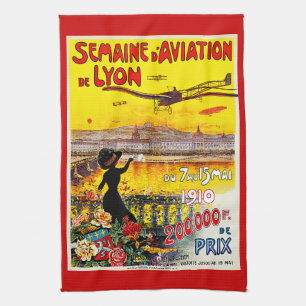 Semaine d'Aviation de Lyon Tea Towel