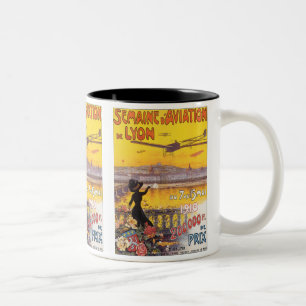Semaine d'Aviation de Lyon Two-Tone Coffee Mug