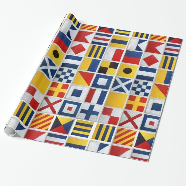 Semaphore Flags Wrapping Paper (Unrolled)
