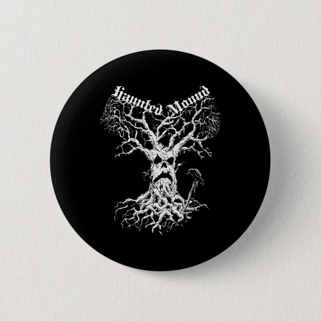 Sematary Merch. Design A Ghost Tree. Haunted Mound 6 Cm Round Badge (Front)
