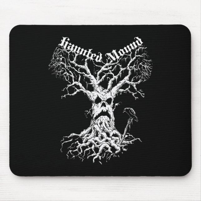 Sematary Merch. Design A Ghost Tree. Haunted Mound Mouse Mat (Front)
