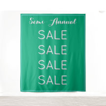 Semi Annual Sale Retail Banner Blue Mall Green