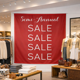Semi Annual Sale Retail Banner Customizable Mall Tapestry