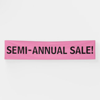 Semi Annual Sale simple black pink banner sign
