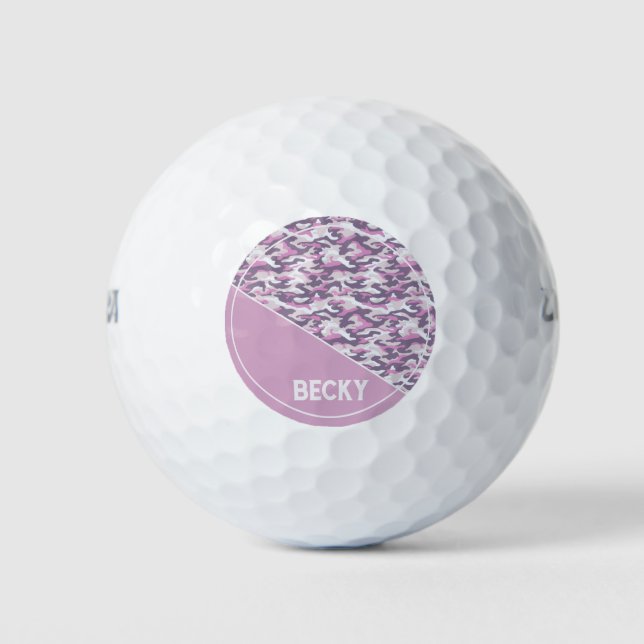 Semi Camouflage double Grey and Pink Golf Balls (Front)