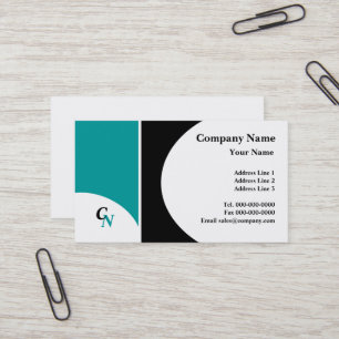 Semi Circle Monogram Business Card