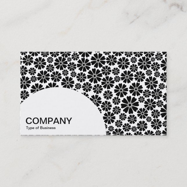 Semi-circle Panel - 8 Petals - Black on White 02 Business Card (Front)