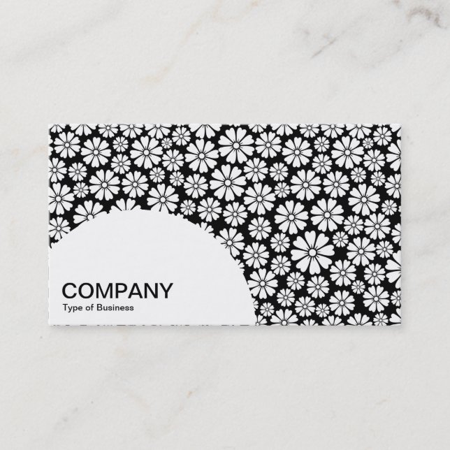 Semi-circle Panel - 8 Petals - White on Black 02 Business Card (Front)