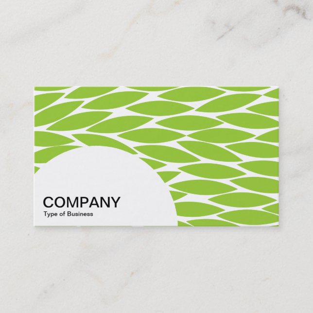 Semi-circle Panel - Abstract Leaves - Martian Grn Business Card (Front)