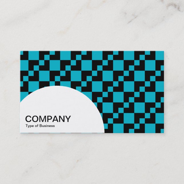 Semi-circle Panel - Domino Patchwork - Aqua Blue Business Card (Front)