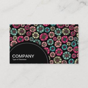 Semi-circle Panel (dots) - Abstract Flowers 031023 Business Card