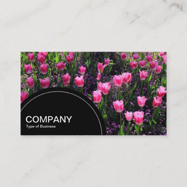 Semi-circle Panel (dots) - Bed of Pink Tulips Business Card (Front)