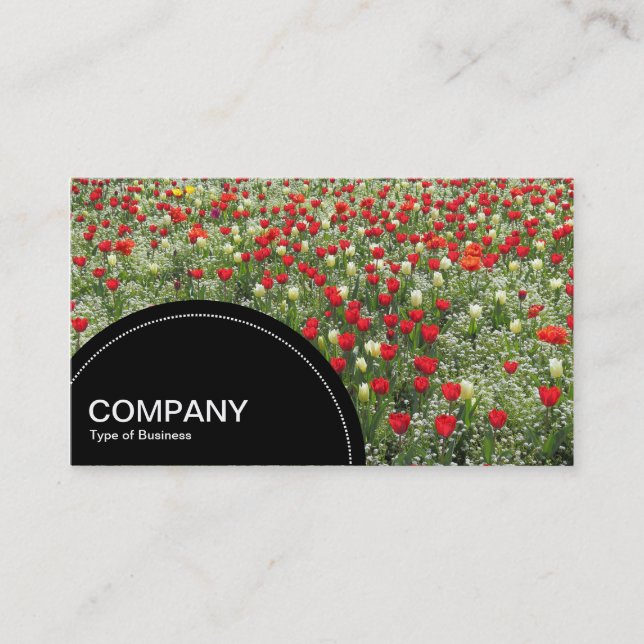 Semi-circle Panel (dots) - Bed of Tulips Business Card (Front)