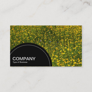 Semi-circle Panel (dots) - Bed of Yellow Daisies Business Card