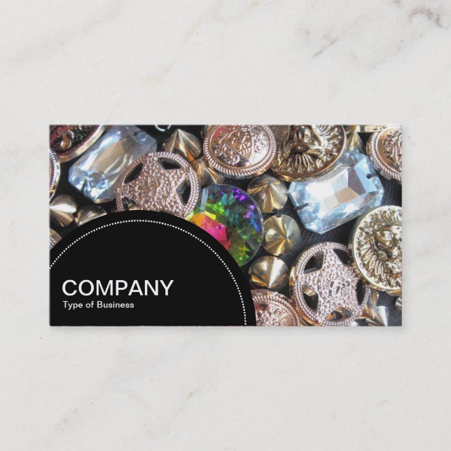 Semi-circle Panel (dots) -  Bling Business Card (Front)