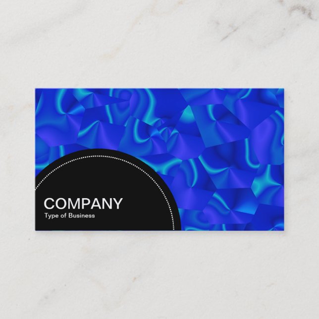 Semi-circle Panel (dots) - Blue Satin Abstract Business Card (Front)