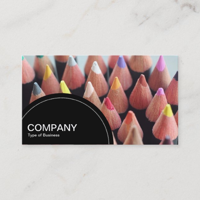 Semi-circle Panel (dots) - Colour Pencils Business Card (Front)