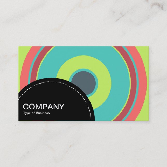 Semi-circle Panel (dots) - Concentric circles 04 Business Card (Front)