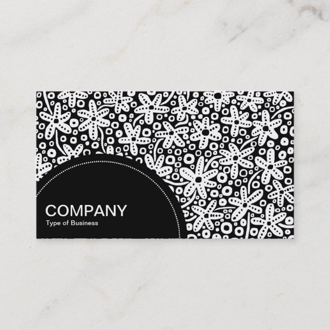 Semi-circle Panel (dots) -  Flower Design Business Card (Front)