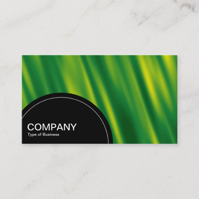 Semi-circle Panel (dots) - Green Satin Business Card (Front)