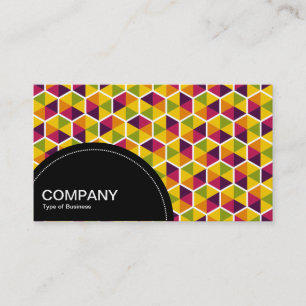 Semi-circle Panel (dots) - Hexagon Pattern 01 Business Card