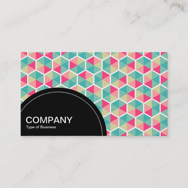 Semi-circle Panel (dots) - Hexagon Pattern 02 Business Card (Front)