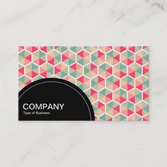 Semi-circle Panel (dots) - Hexagon Pattern 04 Business Card (Front)