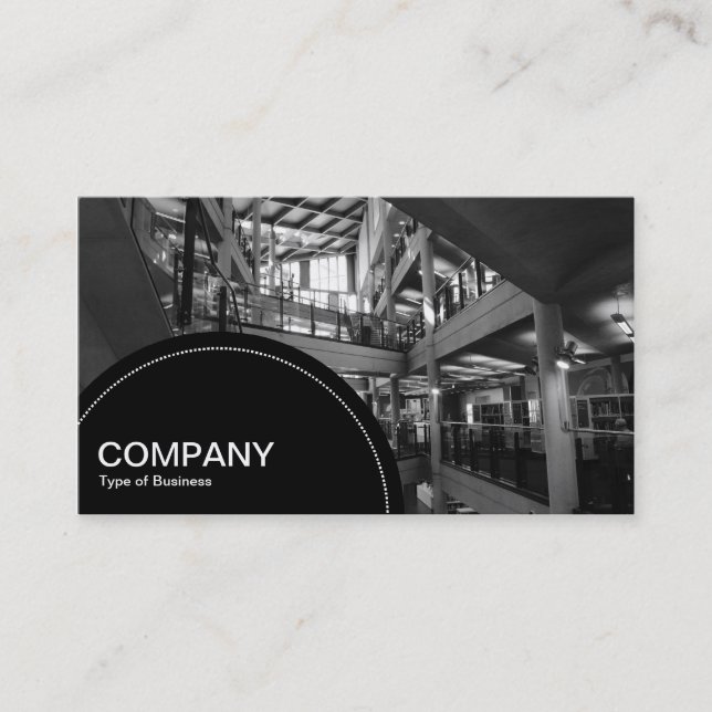 Semi-circle Panel (dots) -  Modern Interior Business Card (Front)