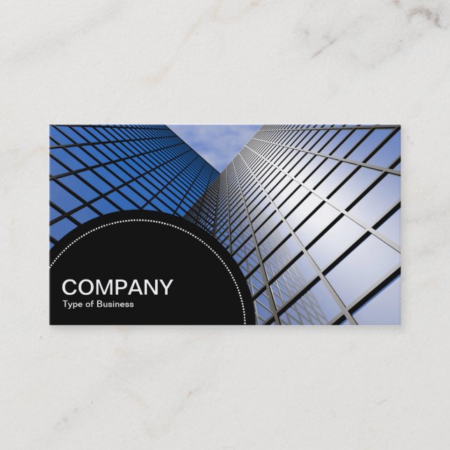 Semi-circle Panel (dots) -  Office Block Business Card (Front)