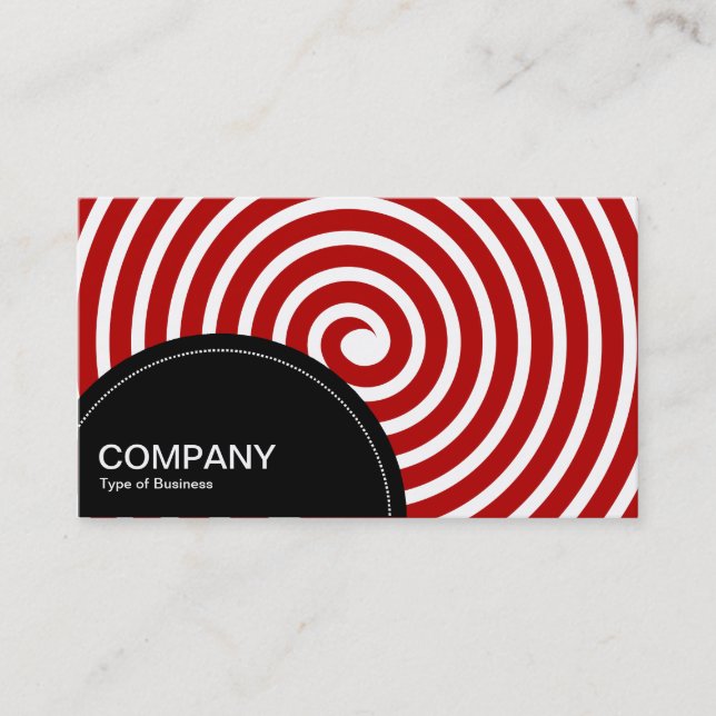 Semi-circle Panel (dots) - Ruby Red Business Card (Front)
