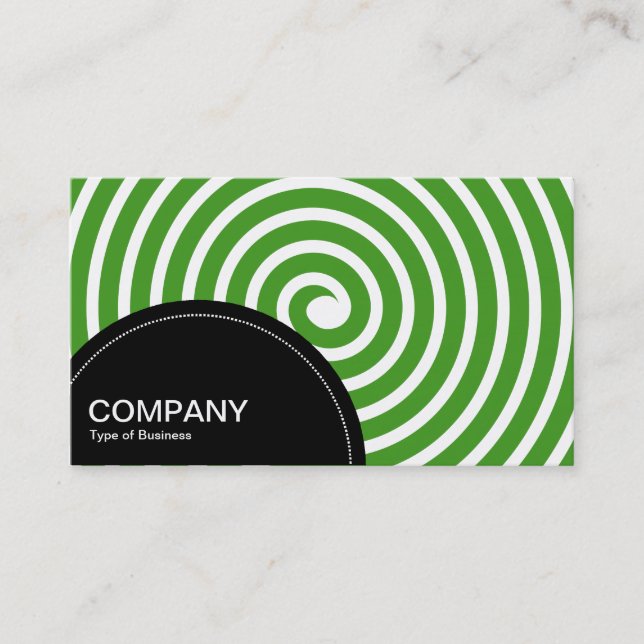 Semi-circle Panel (dots) - Spiral Avocado Green Business Card (Front)