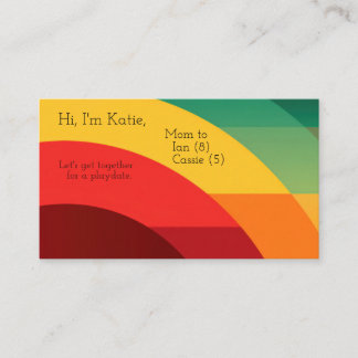 Semi circles in vivid colours business card