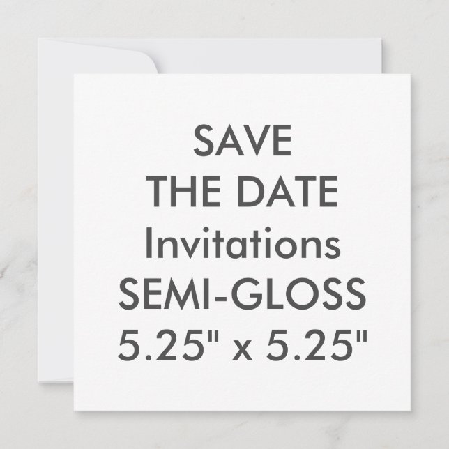 SEMI-GLOSS 110lb 5.25" Square Wedding Invitations (Front)
