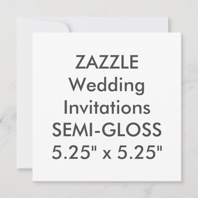 SEMI-GLOSS 110lb 5.25" Square Wedding Invitations (Front)