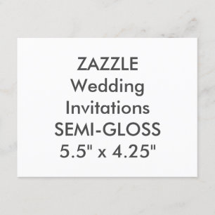 SEMI-GLOSS 110lb 5.5” x 4.25" Wedding Invitations