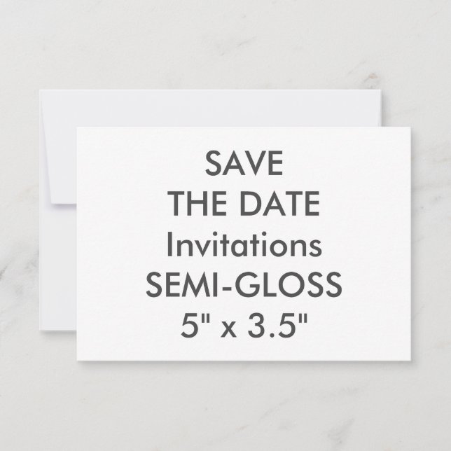 SEMI-GLOSS 110lb 5” x 3.5" Wedding Invitations (Front)