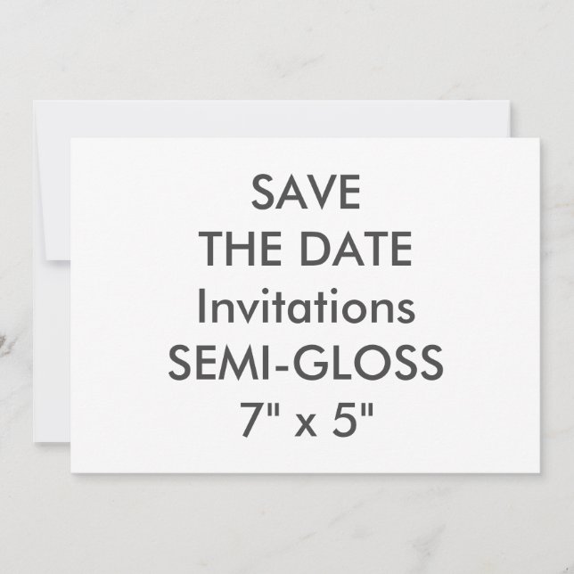 SEMI-GLOSS 110lb 7" x 5” Wedding Invitations (Front)