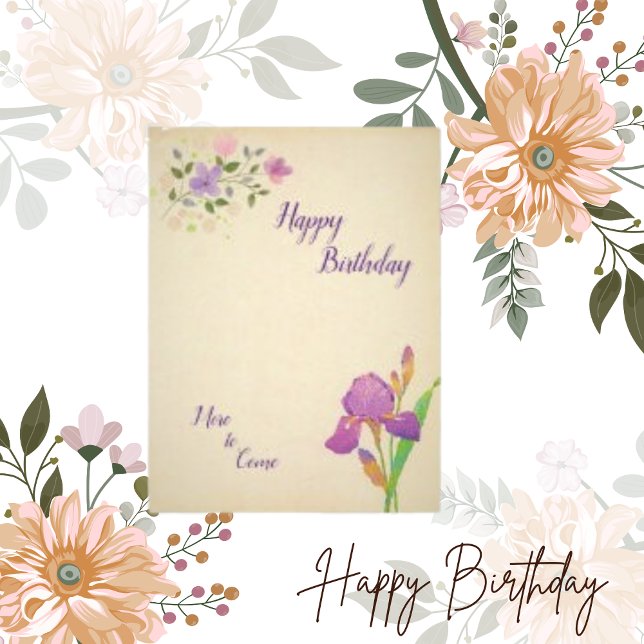  Semi Gloss Paper Floral  Birthday Postcard (Creator Uploaded)