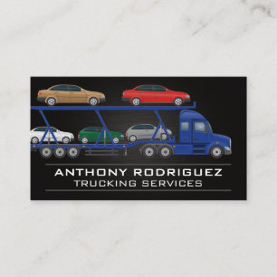 Semi Hauling Cars   Trucking Services Business Card