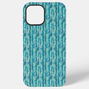 Semi-pixelated cotton in mix of cyan and turquoise iPhone 12 pro max case