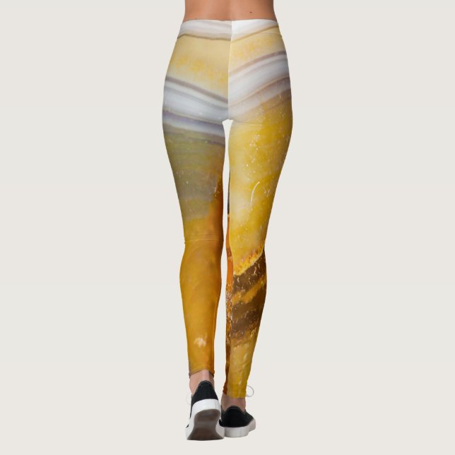 Semi-precious gemstone stone texture structure leggings (Back)
