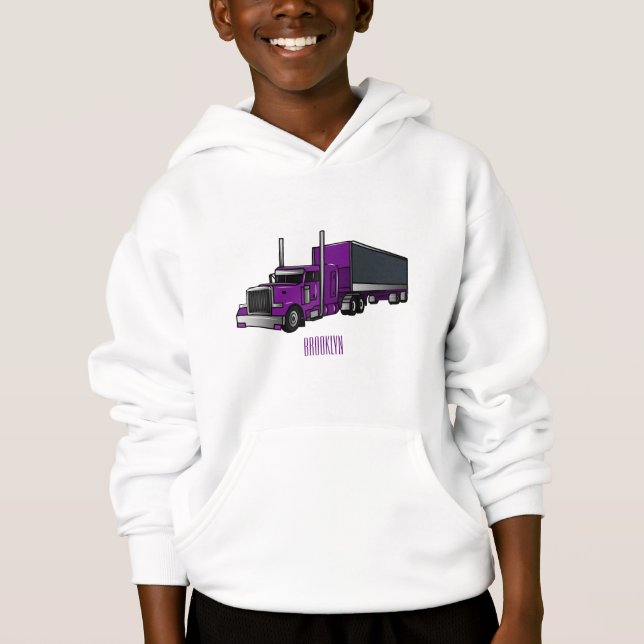 Semi-trailer truck cartoon illustration (Front)