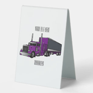 Semi-trailer truck cartoon illustration