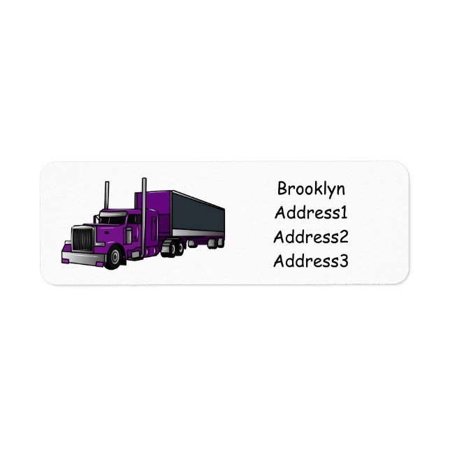 Semi-trailer truck cartoon illustration (Front)
