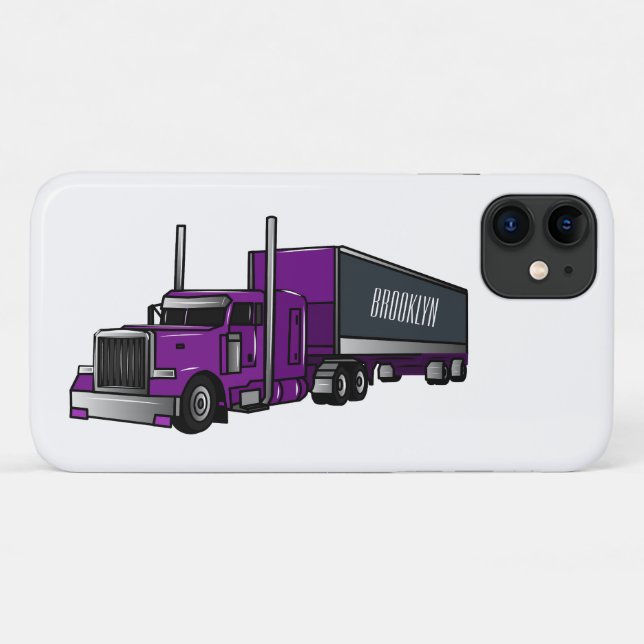 Semi-trailer truck cartoon illustration Case-Mate iPhone case (Back (Horizontal))
