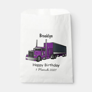 Semi-trailer truck cartoon illustration favour bags
