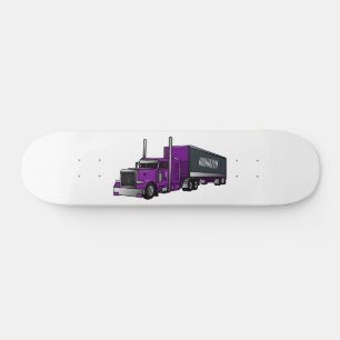 Semi-trailer truck cartoon illustration skateboard